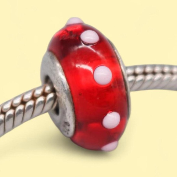 Pandora Red and White Polka Dot Charm - Picture 7 of 7